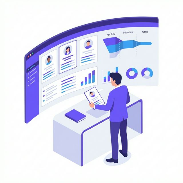 Employer hiring dashboard with candidate profiles